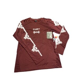 Civil Regime Death Note LS Compression Shirt‎ 2XL Ox Blood Anime Rashguard NWT